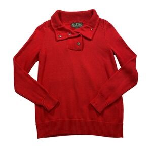 Lauren RL Lauren Active Red Snap Collar Pullover Sweater Size S P Valentine's